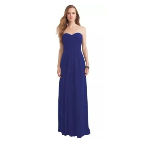 Bill Levkoff Blue Strapless Formal Long Dress Size 8 - Picture 1 of 5